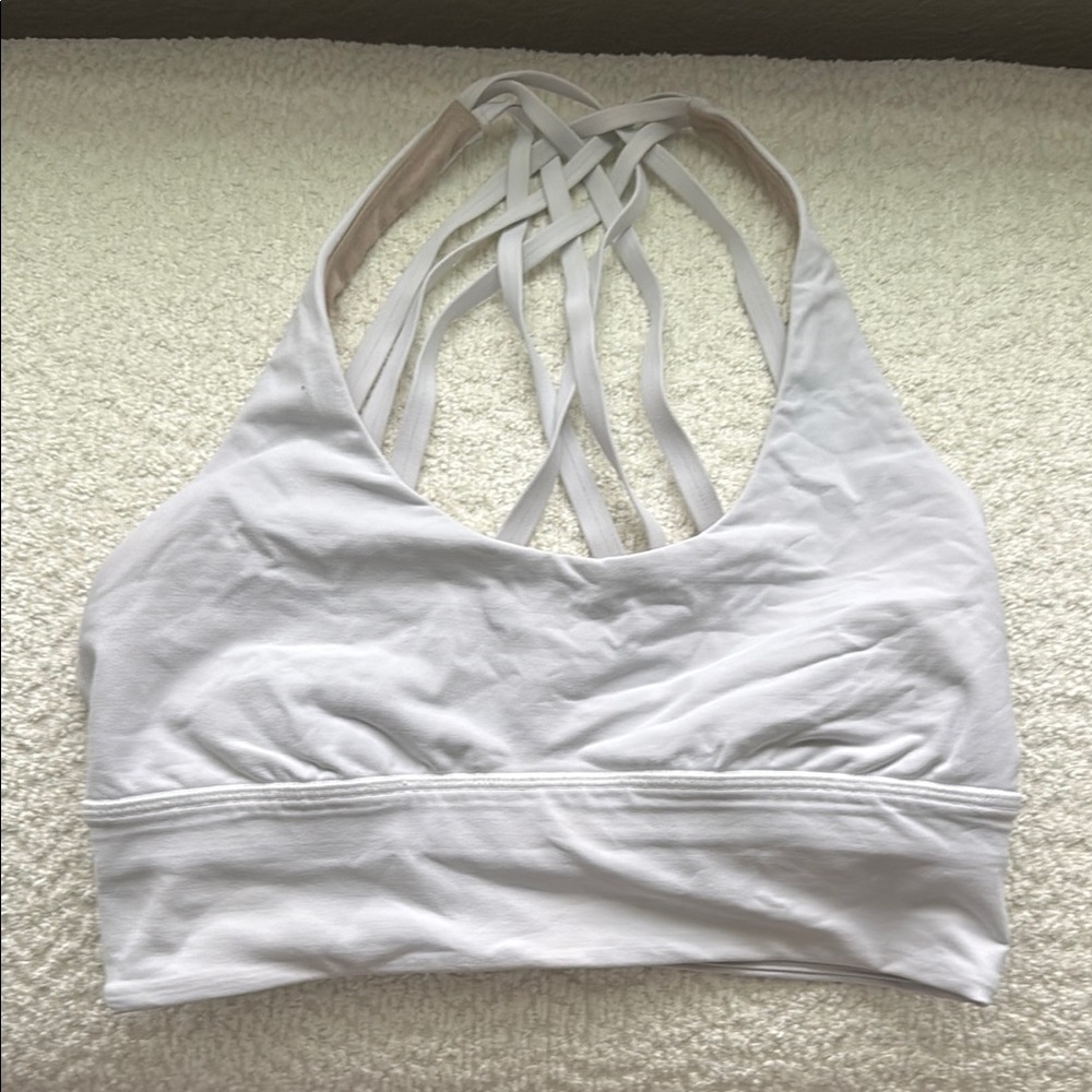 Lululemon strappy sports bra white 6